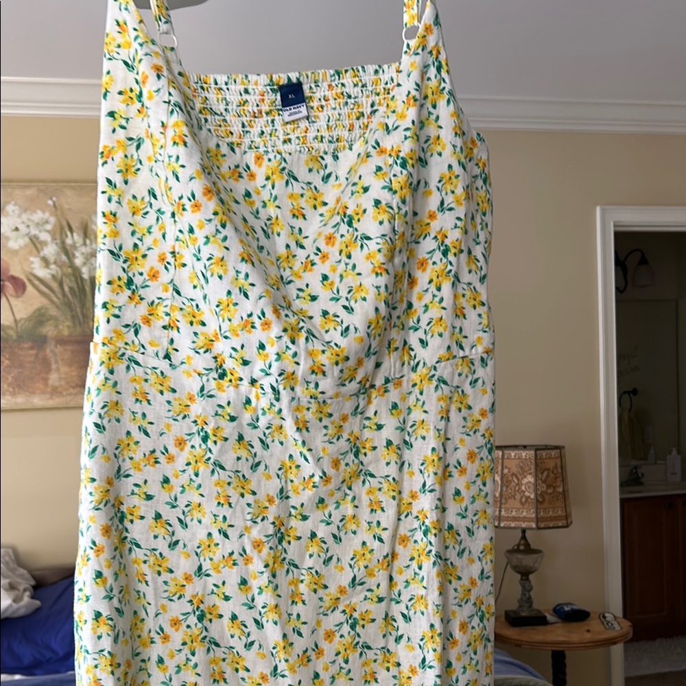 Floral Yellow and Green Sundress